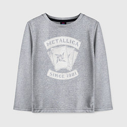 Лонгслив хлопковый детский Metallica Since 1981, цвет: меланж