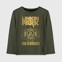 Лонгслив хлопковый детский Linkin Park: Road to Revolution, цвет: меланж-хаки