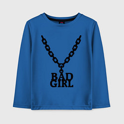 Лонгслив хлопковый детский Bad girl chain, цвет: синий