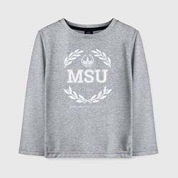 Лонгслив хлопковый детский MSU, цвет: меланж