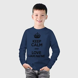 Лонгслив хлопковый детский Keep Calm & Love Liam Payne, цвет: тёмно-синий — фото 2