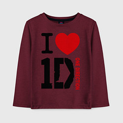 Детский лонгслив I love 1D