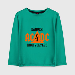 Лонгслив хлопковый детский AC/DC: High Voltage, цвет: зеленый
