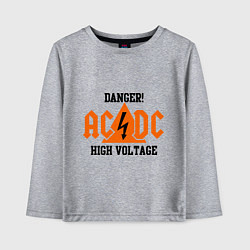 Лонгслив хлопковый детский AC/DC: High Voltage, цвет: меланж