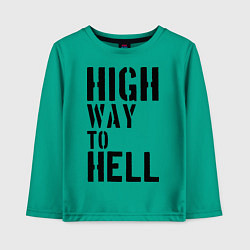 Лонгслив хлопковый детский High way to hell, цвет: зеленый