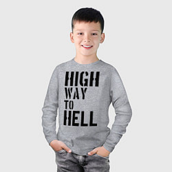 Лонгслив хлопковый детский High way to hell, цвет: меланж — фото 2