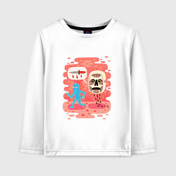 Лонгслив хлопковый детский Побег от мыслей, цвет: белый