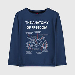 Лонгслив хлопковый детский The Anatomy of Freedom, цвет: тёмно-синий