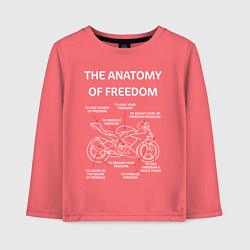 Лонгслив хлопковый детский The Anatomy of Freedom, цвет: коралловый