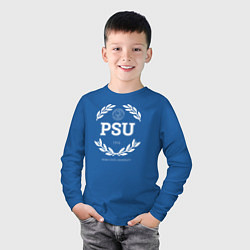 Лонгслив хлопковый детский PSU, цвет: синий — фото 2