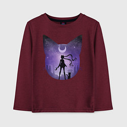 Лонгслив хлопковый детский Pretty Soldier Sailor Moon, цвет: меланж-бордовый