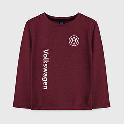 Лонгслив хлопковый детский VOLKSWAGEN, цвет: меланж-бордовый