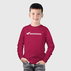 Лонгслив хлопковый детский HONDA, цвет: маджента — фото 2