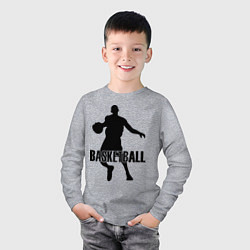 Лонгслив хлопковый детский Basketball Player, цвет: меланж — фото 2