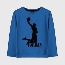 Лонгслив хлопковый детский Jordan Basketball, цвет: синий