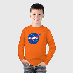 Лонгслив хлопковый детский NASA Delorean 88 mph, цвет: оранжевый — фото 2
