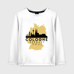 Лонгслив хлопковый детский Cologne, цвет: белый