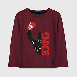 Лонгслив хлопковый детский Boxing, цвет: меланж-бордовый