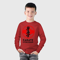 Лонгслив хлопковый детский Karate Kyokushin, цвет: красный — фото 2