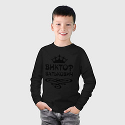 Лонгслив хлопковый детский Виктор Батькович, цвет: черный — фото 2