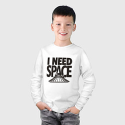 Лонгслив хлопковый детский I Need Space, цвет: белый — фото 2