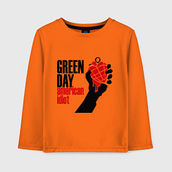 Лонгслив хлопковый детский Green Day: American idiot, цвет: оранжевый