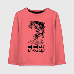 Лонгслив хлопковый детский Catch me if you can, цвет: коралловый