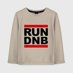 Лонгслив хлопковый детский RUN DNB, цвет: миндальный