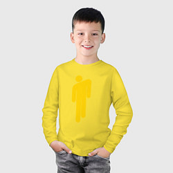 Лонгслив хлопковый детский BILLIE EILISH, цвет: желтый — фото 2