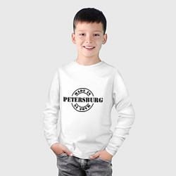 Лонгслив хлопковый детский Made in Petersburg, цвет: белый — фото 2