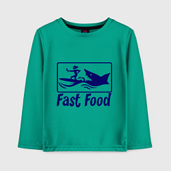 Лонгслив хлопковый детский Shark fast food, цвет: зеленый