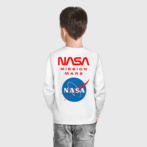 Детский лонгслив Nasa Mars mission / Белый – фото 4