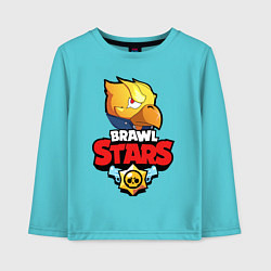 Лонгслив хлопковый детский BRAWL STARS CROW PHOENIX, цвет: бирюзовый