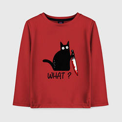 Лонгслив хлопковый детский What cat, цвет: красный