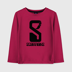 Лонгслив хлопковый детский Scorpions logo, цвет: маджента