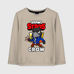 Лонгслив хлопковый детский BRAWL STARS CROW, цвет: миндальный