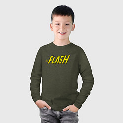 Лонгслив хлопковый детский The Flash, цвет: меланж-хаки — фото 2