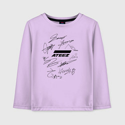 Лонгслив хлопковый детский Ateez автографы, цвет: лаванда