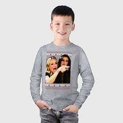 Лонгслив хлопковый детский Woman Yelling at a Cat, цвет: меланж — фото 2
