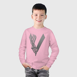 Лонгслив хлопковый детский Vikings, цвет: светло-розовый — фото 2