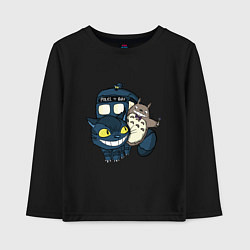 Лонгслив хлопковый детский Tardis Totoro, цвет: черный