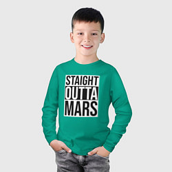 Лонгслив хлопковый детский Прямиком с Марса, цвет: зеленый — фото 2