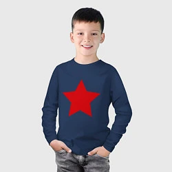 Лонгслив хлопковый детский Звезда, цвет: тёмно-синий — фото 2