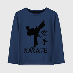 Лонгслив хлопковый детский Karate craftsmanship, цвет: тёмно-синий