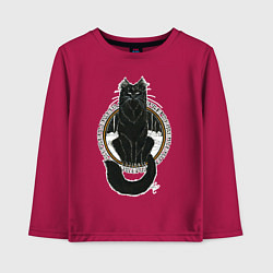 Лонгслив хлопковый детский Йольский кот, цвет: маджента