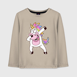 Лонгслив хлопковый детский Dabbing Unicorn, цвет: миндальный