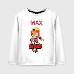 Лонгслив хлопковый детский BRAWL STARS MAX, цвет: белый