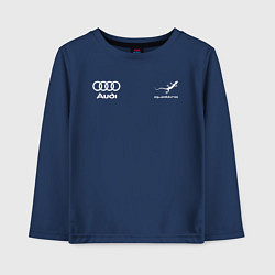Лонгслив хлопковый детский Audi Quattro, цвет: тёмно-синий