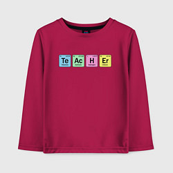 Лонгслив хлопковый детский Teacher, цвет: маджента