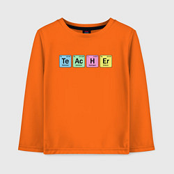 Лонгслив хлопковый детский Teacher, цвет: оранжевый